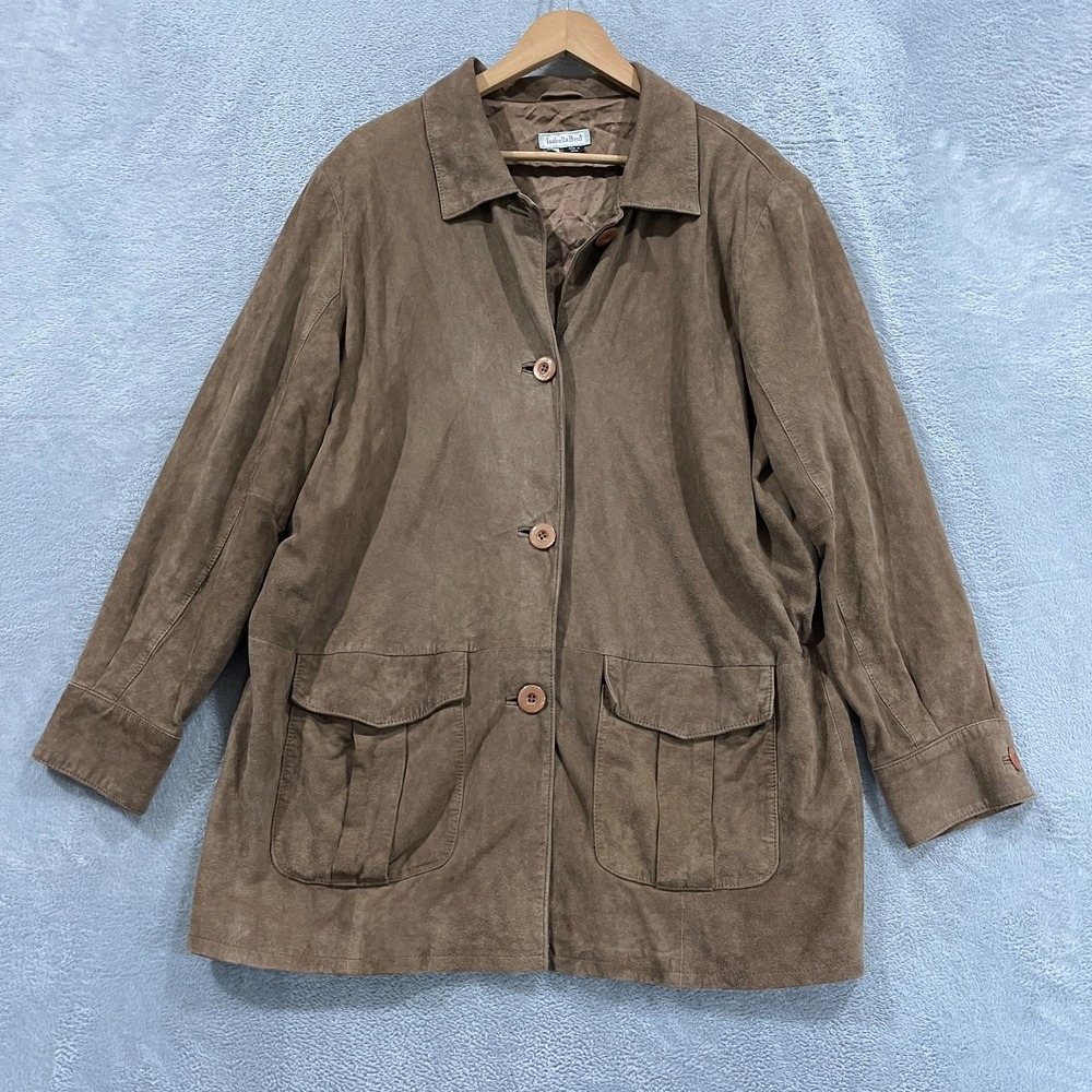 Vintage Isabella Bird Women's XL Leather Jacket Suede Coat Button Up Western